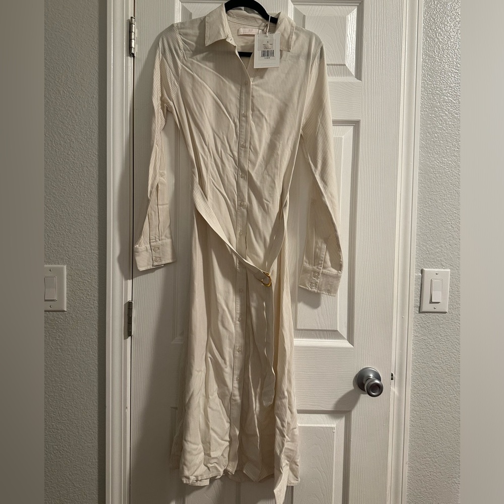 Rachel Parcell cream, long sleeve dress